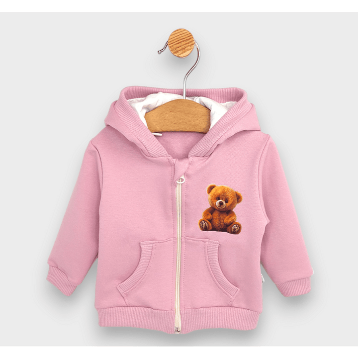 Hanorac pentru copii Rainy Cute Bear 62-92 cm, culoare roz prăfuit