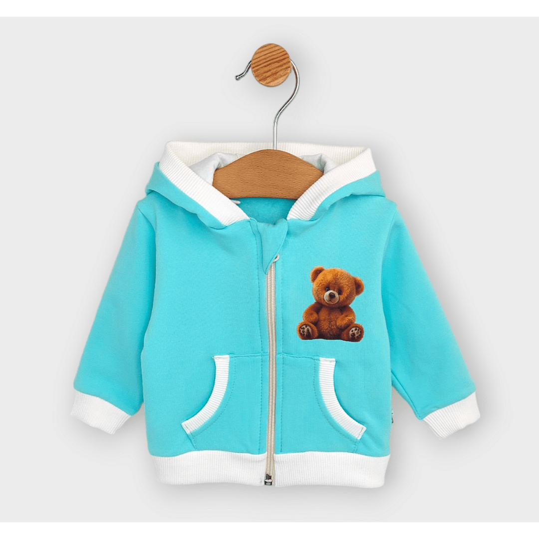 Rainy Hanorac pentru copii Cute Bear 62-92 cm. verde mentă