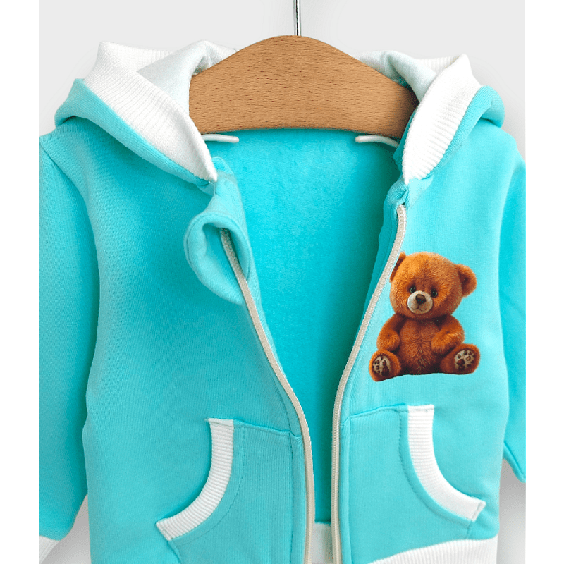 Rainy Hanorac pentru copii Cute Bear 62-92 cm. verde mentă