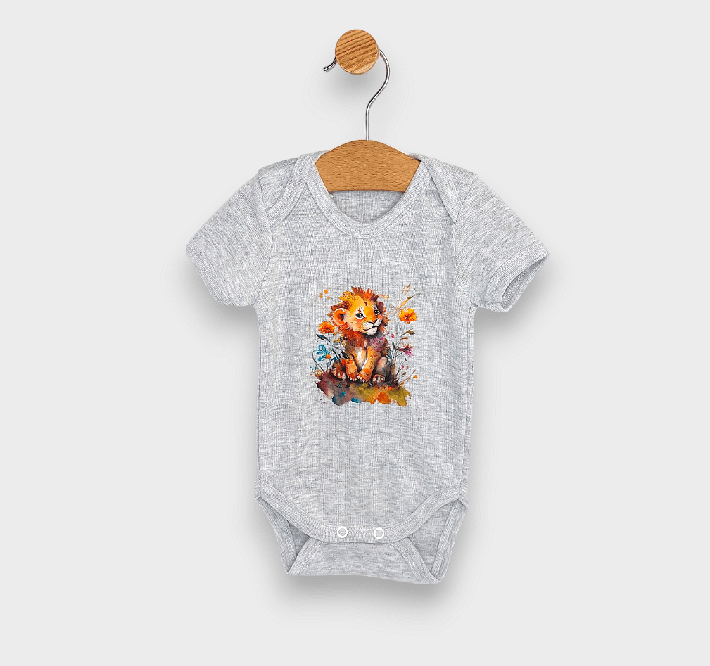 Rainy Body pentru copii cu mânecă scurtă Leu colorat 48-80 cm.
