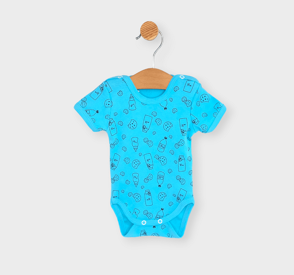 Rainy Body pentru copii cu mânecă scurtă Milk 48-74 cm. turcoaz