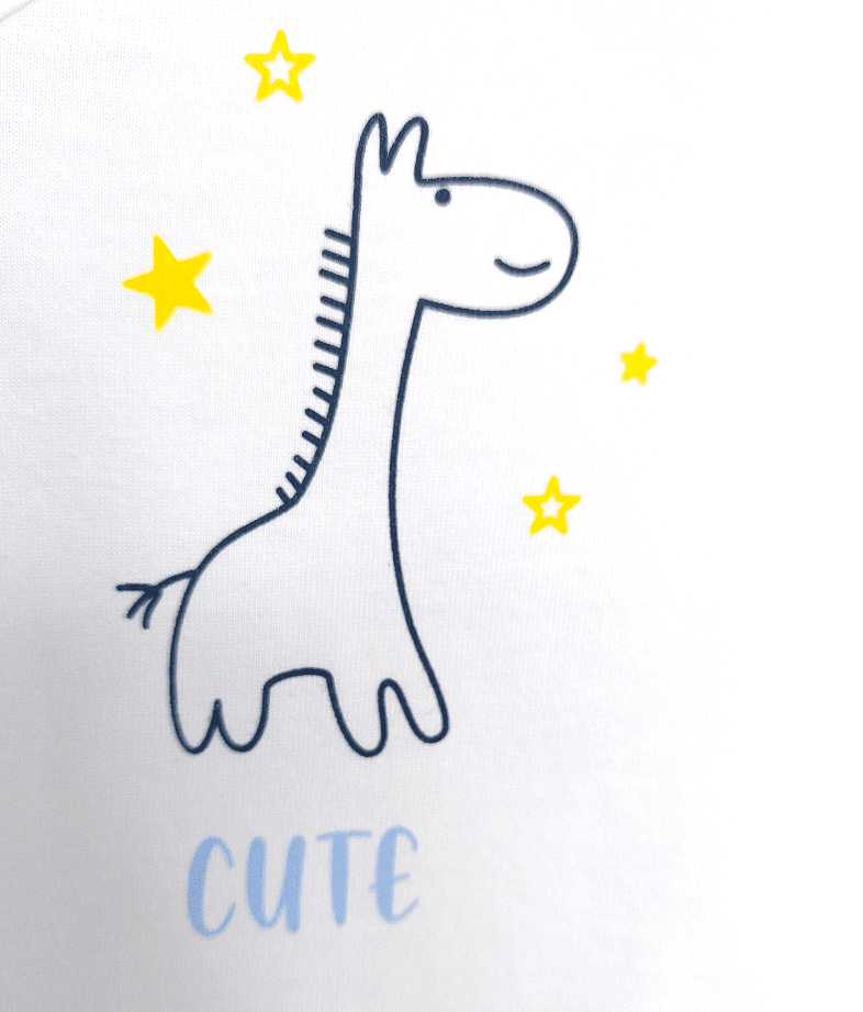 Rainy Body pentru copii cu mânecă scurtă Girafă Cute 56-74 cm.
