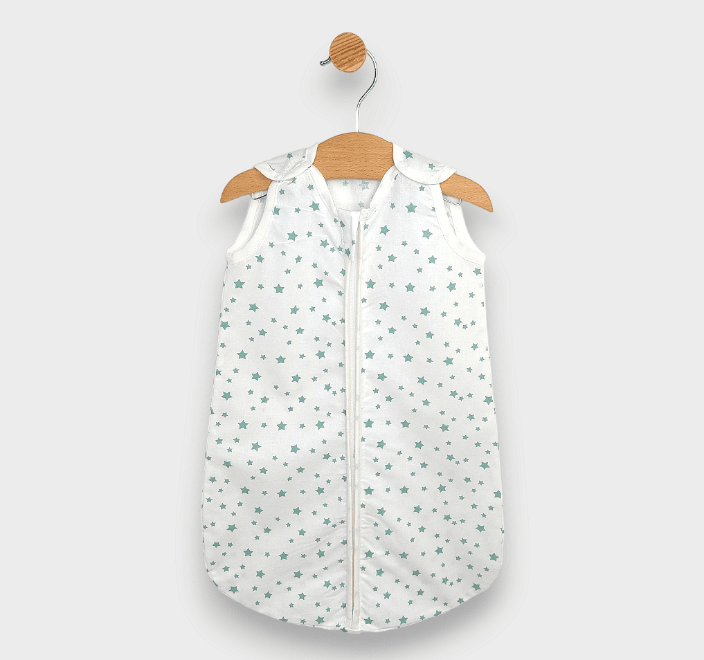 Rainy Sac de dormit pentru copii Classic cu fermoar Mentă steluțe Vară