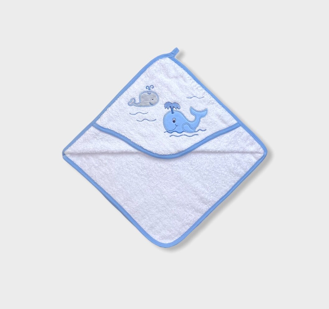 Rainy Set prosop pentru bebeluși cu glugă „Kitchata” 90x90 cm + prosopel 40x60 cm pentru băiețel
