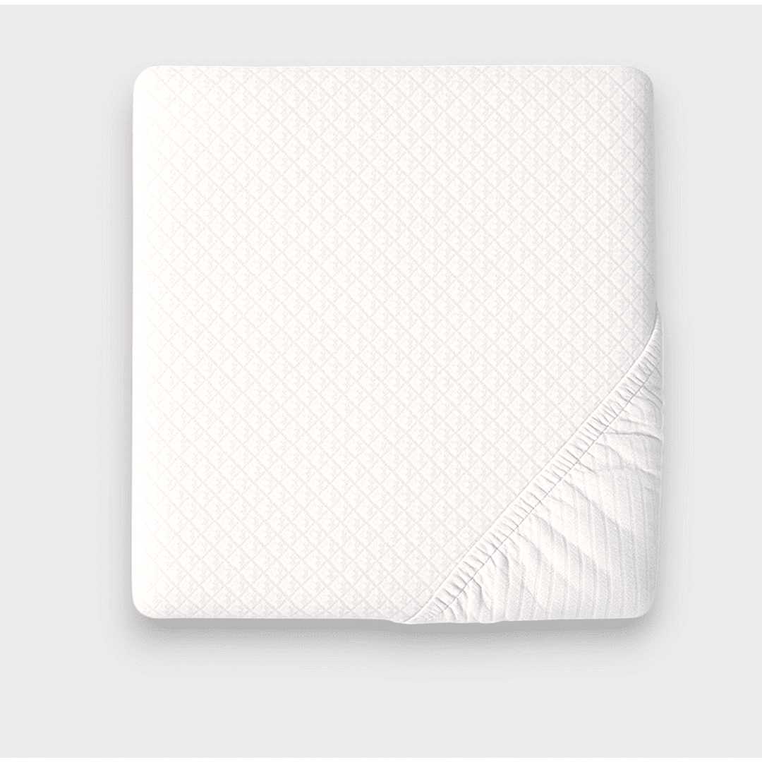 Rainy Set cearceaf tricotat pentru bebeluși cu elastic și protecție matlasată Lux 70x140 cm. albastru