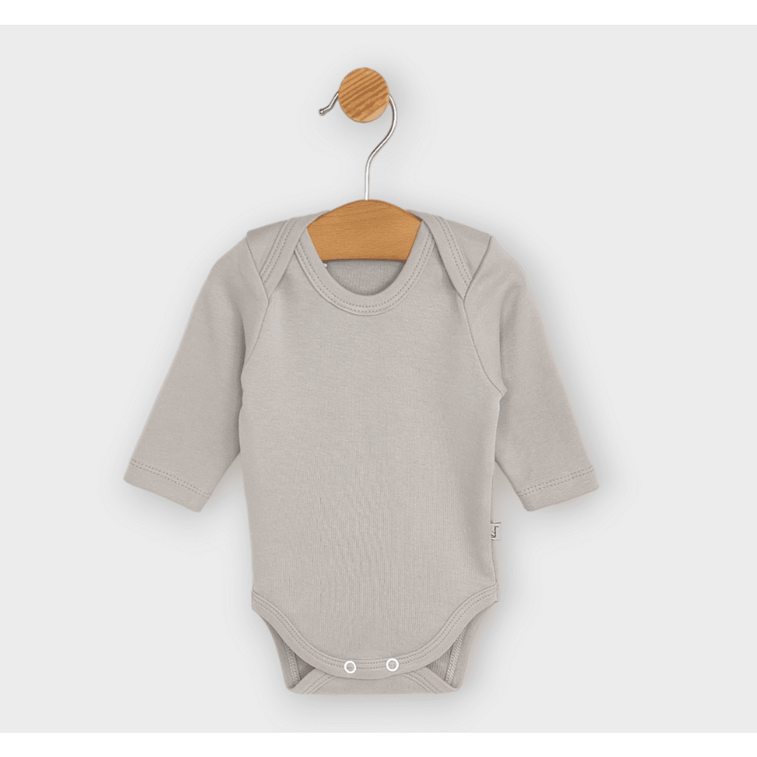 Rainy Set de 2 body-uri 48 - 62 cm. Stele gri și bej / cacao caldă