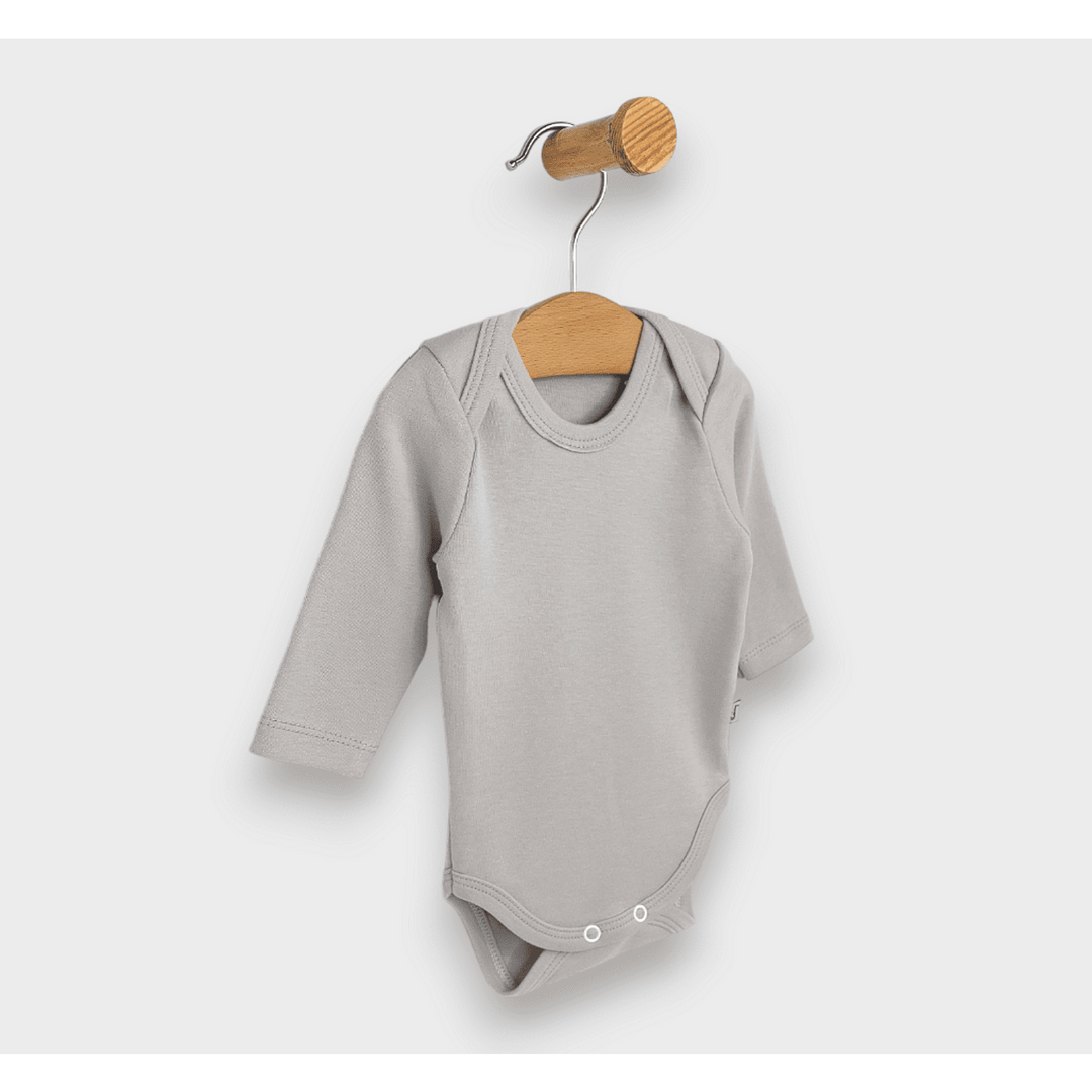 Rainy Set de 2 body-uri 48 - 62 cm. Stele gri și bej / cacao caldă