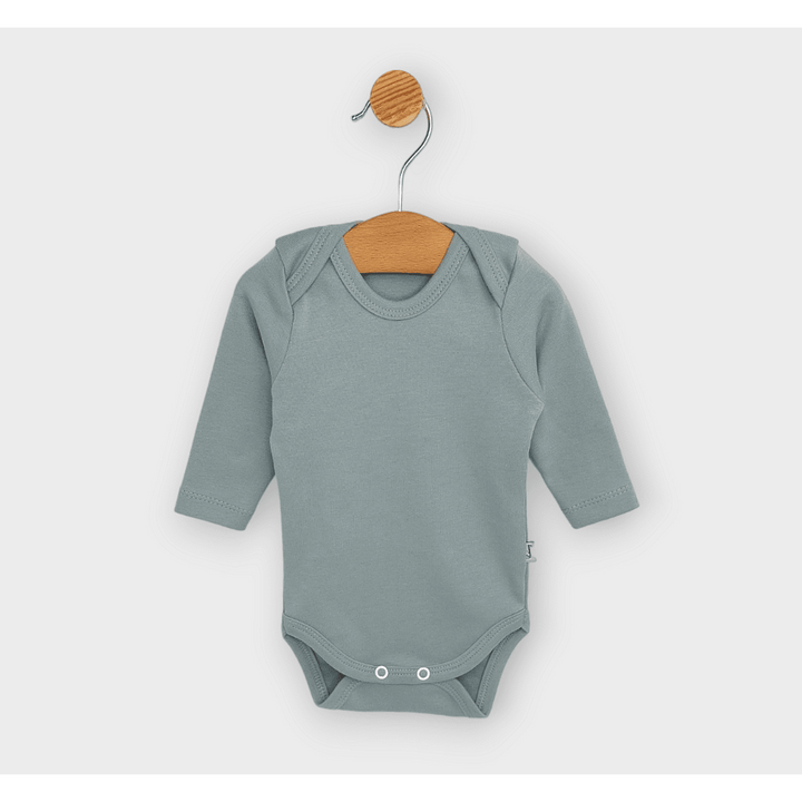 Rainy Set de 2 body-uri 48 - 68 cm. Steluțe gri și bej / verde lăptos