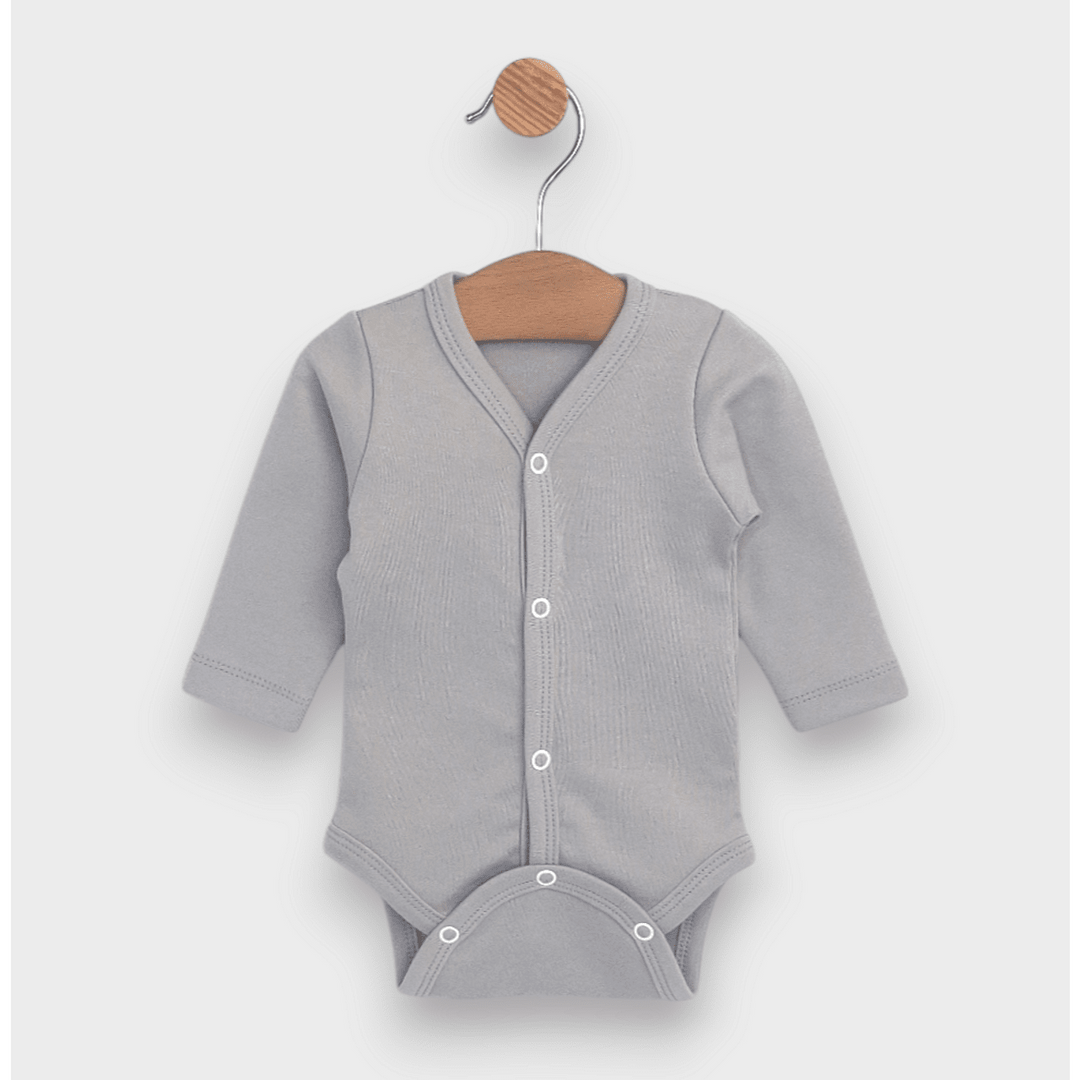 Rainy Set body-uri 2 piese 56 - 68cm. Steluțe gri și bej / cacao cald