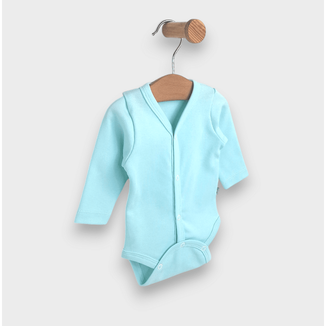 Rainy Set body-uri 2 bucăți 56 - 68 cm. Girafă și elefant / verde mentă