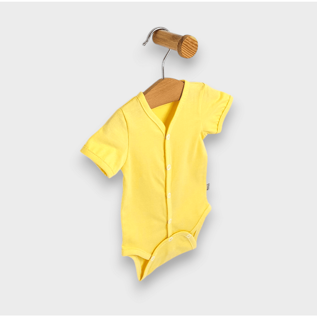Set de 2 body-uri Rainy cu mânecă scurtă, 56-80 cm, în culorile ananas/măr