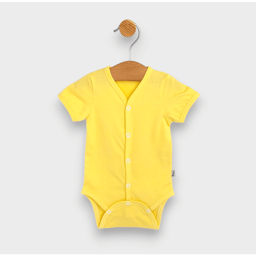Set de 2 body-uri Rainy cu mânecă scurtă, 56-80 cm, în culorile ananas/măr