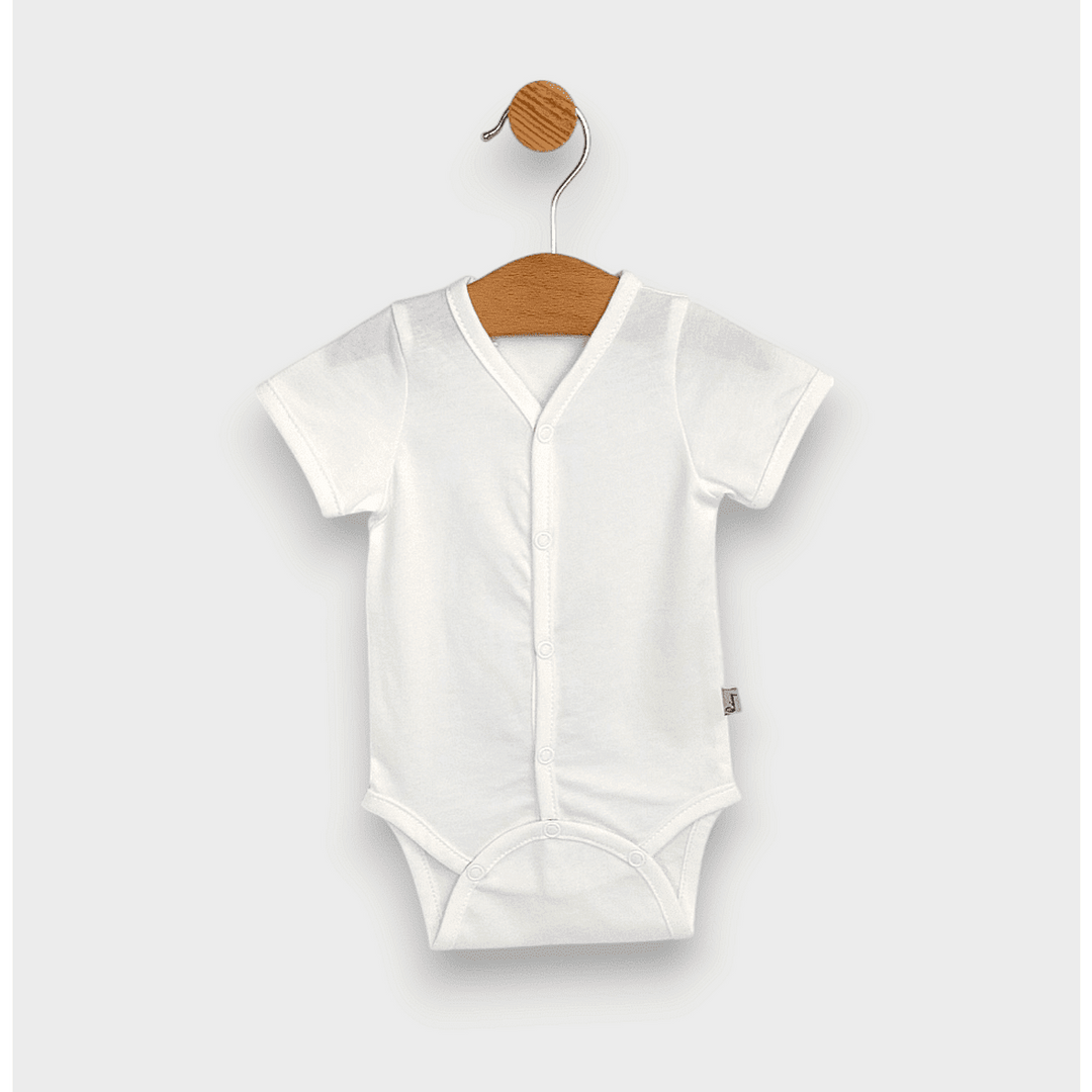 Set de 2 body-uri Rainy cu mânecă scurtă, 56-80 cm, culoare latte/ecru