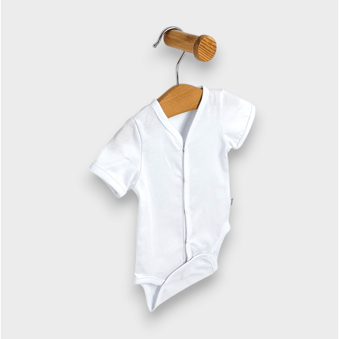 Set de 2 body-uri Rainy cu mânecă scurtă, 56-80 cm, albastru deschis/alb