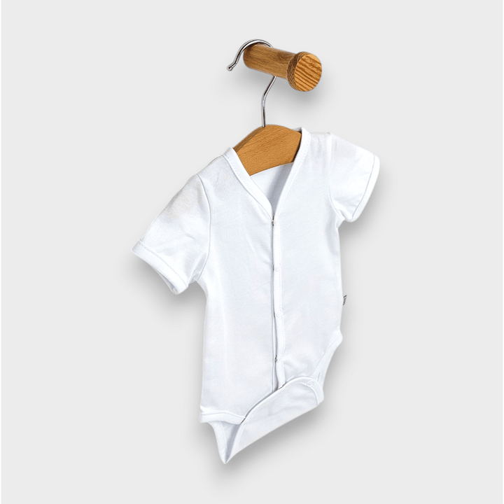 Set de 2 body-uri Rainy cu mânecă scurtă, 56-80 cm, albastru deschis/alb