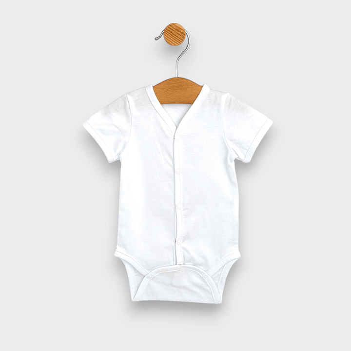 Set de 2 body-uri Rainy cu mânecă scurtă, 56-80 cm, albastru deschis/alb
