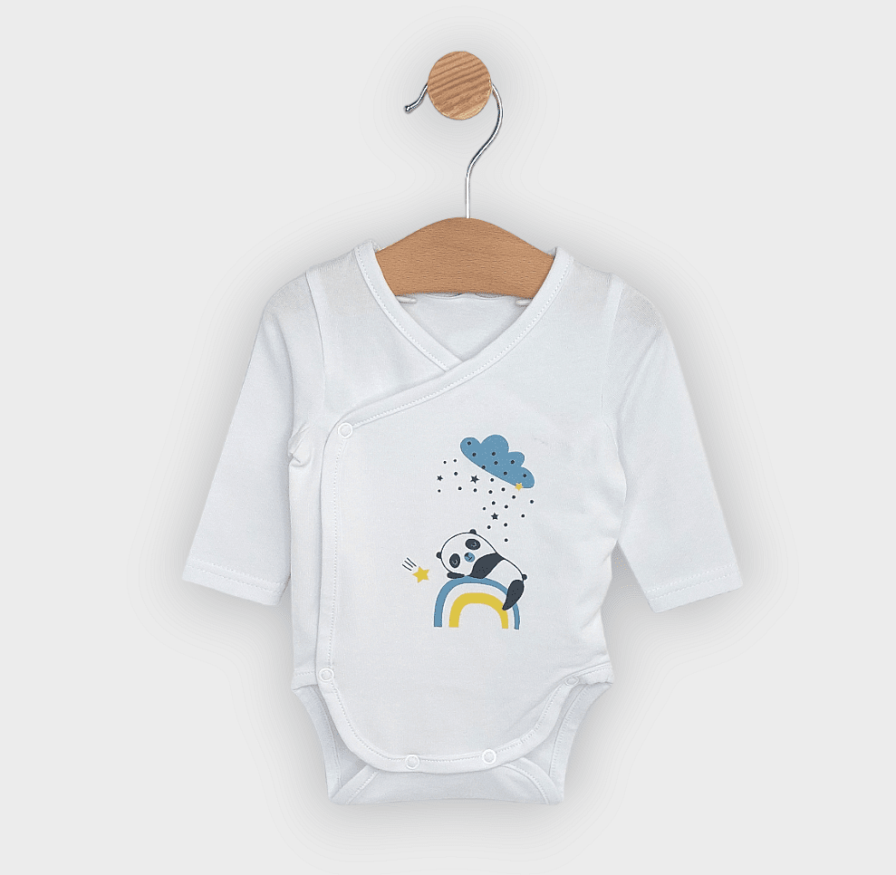 Rainy Set body-uri 2 piese Panda cu curcubeu 56 - 68 cm.