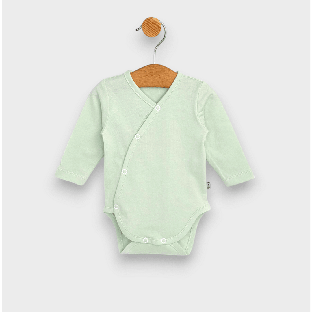 Set de 3 body-uri Rainy cu mânecă lungă, 48 - 80 cm, alb/măr/cer