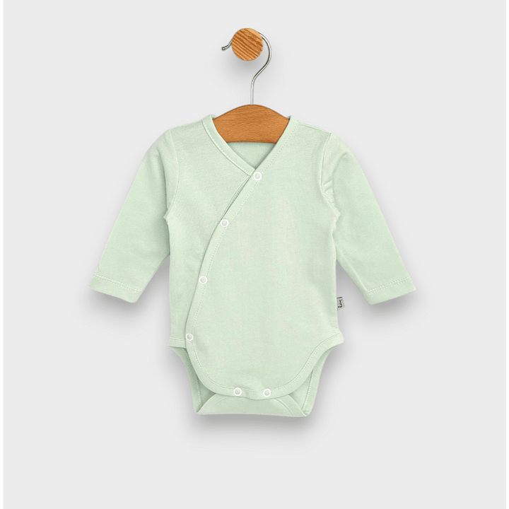 Set de 3 body-uri Rainy cu mânecă lungă, 48 - 80 cm, alb/măr/cer