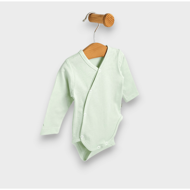 Set de 3 body-uri Rainy cu mânecă lungă, 48 - 80 cm, alb/măr/cer