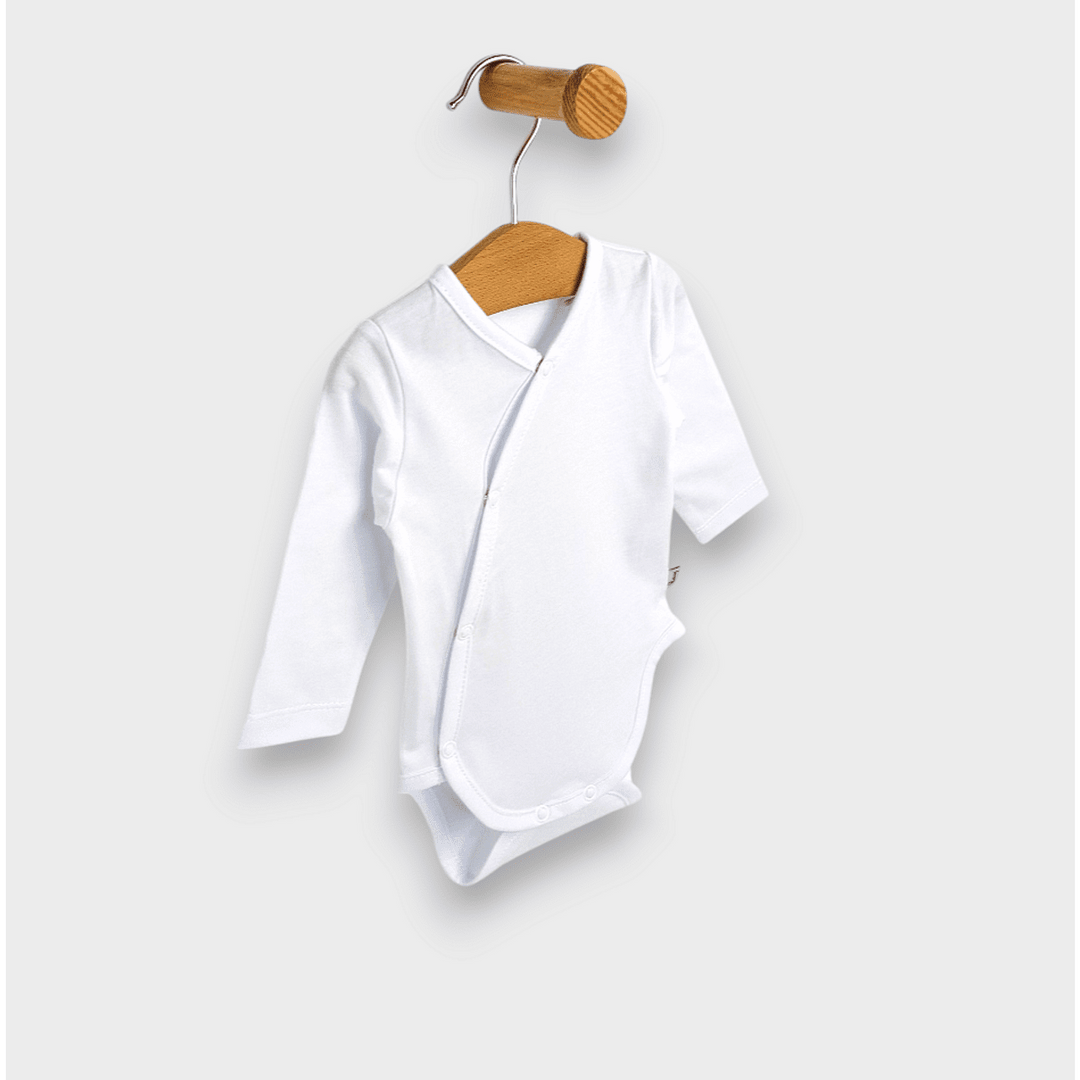 Set de 3 body-uri Rainy cu mânecă lungă, 48 - 80 cm, alb/măr/cer