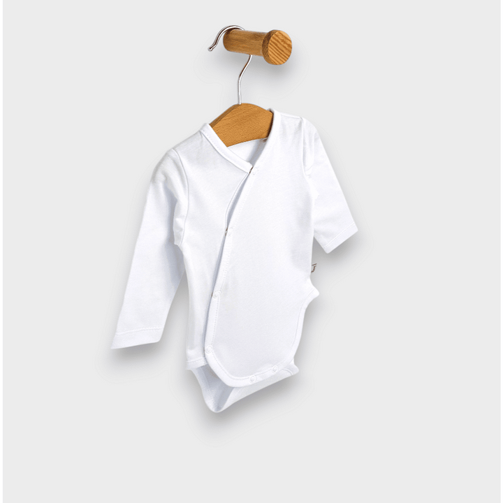Set de 3 body-uri Rainy cu mânecă lungă, 48 - 80 cm, alb/măr/cer