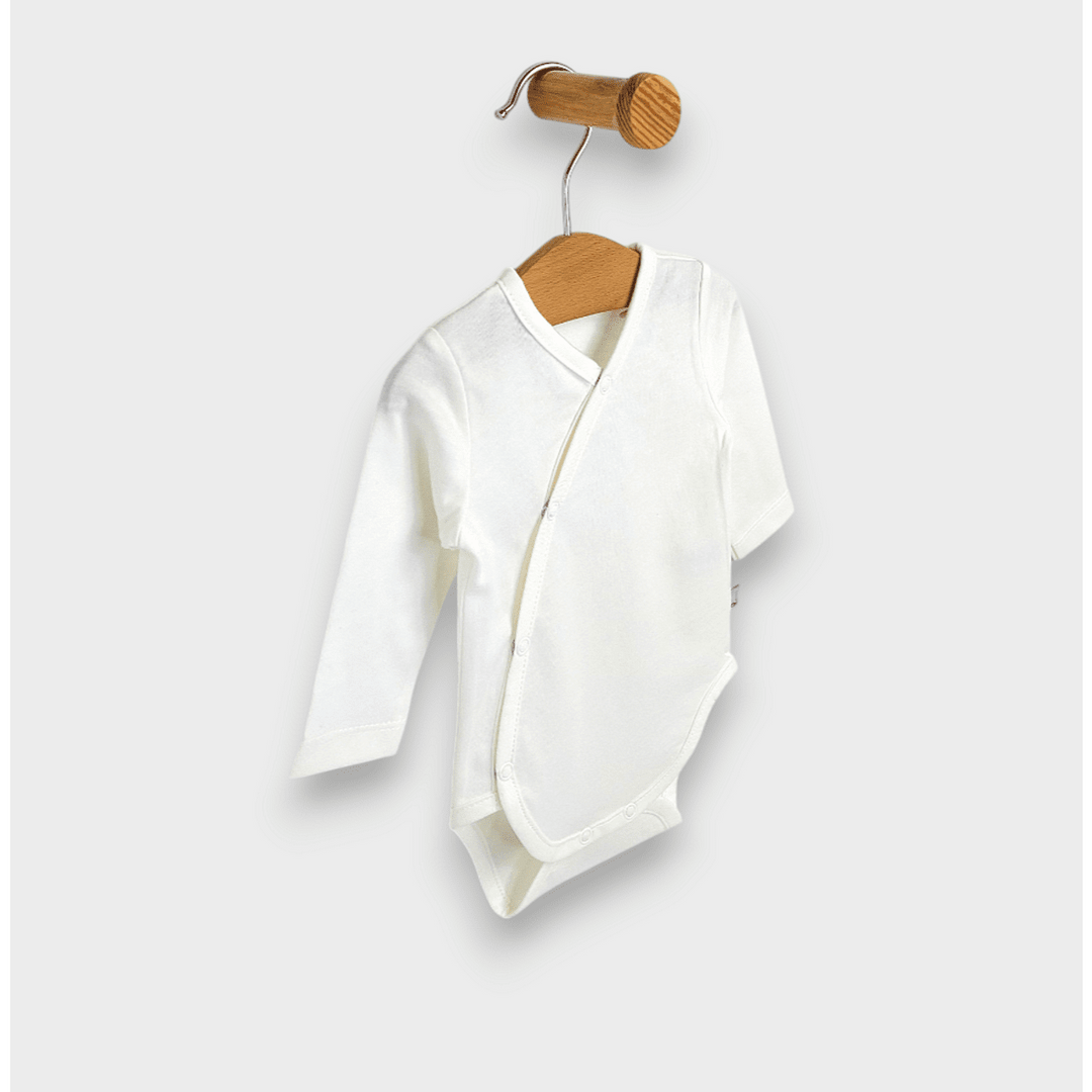 Rainy Set de 3 body-uri cu mânecă lungă 48 - 80 cm. alb/latte/ecru