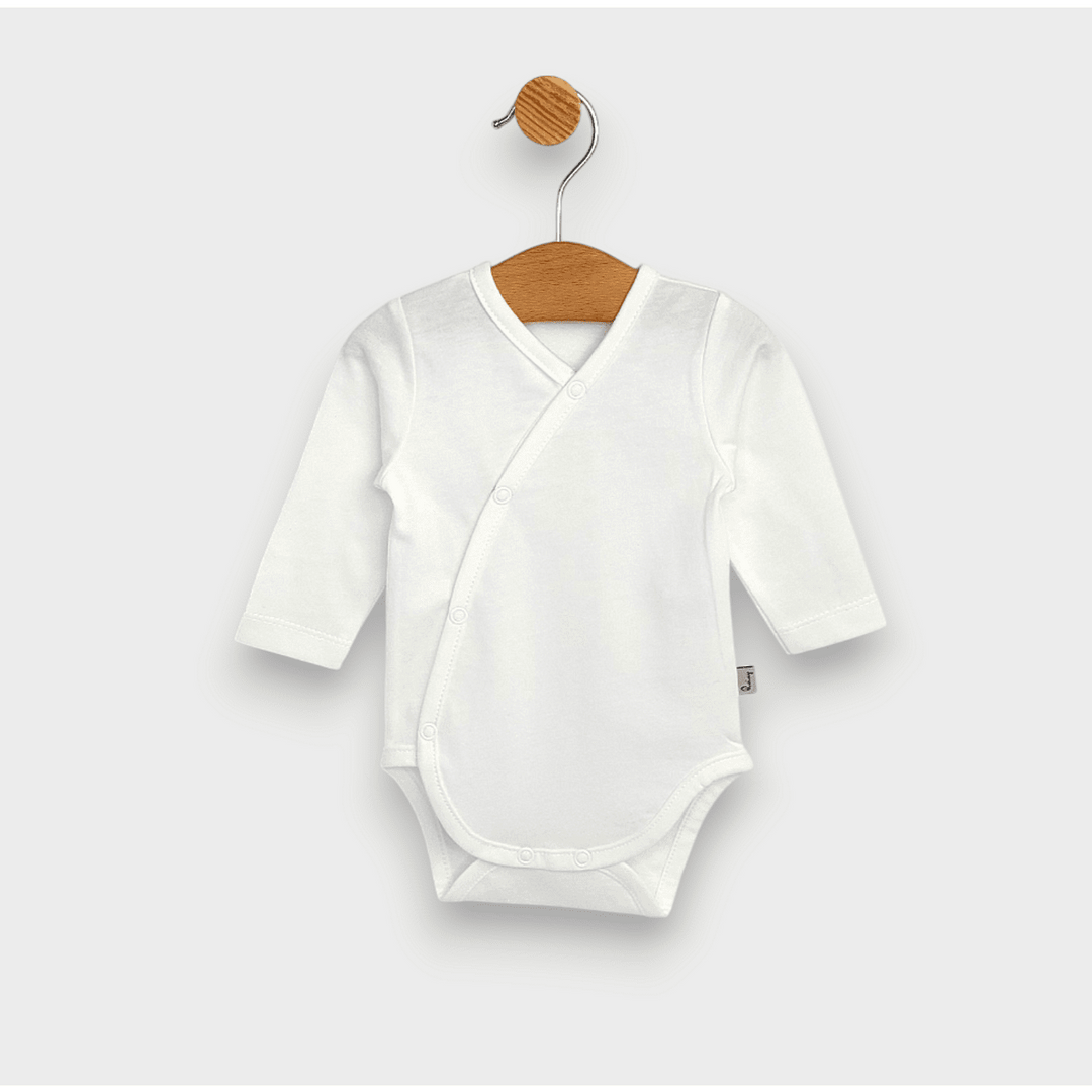 Rainy Set de 3 body-uri cu mânecă lungă 48 - 80 cm. alb/latte/ecru
