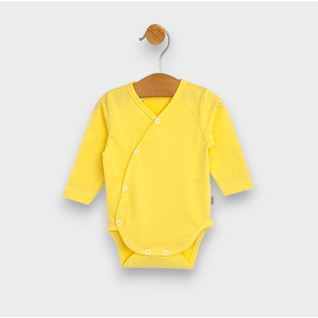 Rainy Set de 3 body-uri cu mânecă lungă 48 - 80 cm. bomboană/ecru/ananas