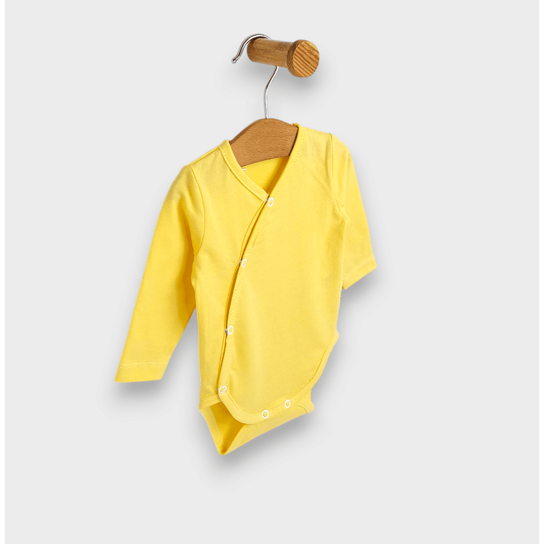 Rainy Set de 3 body-uri cu mânecă lungă 48 - 80 cm. bomboană/ecru/ananas