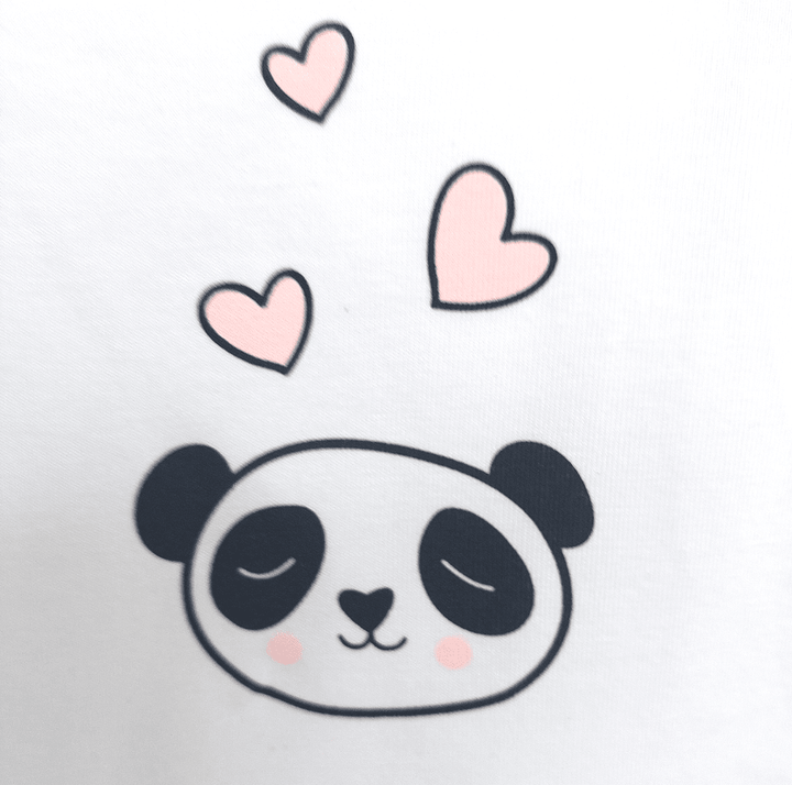 Rainy Set body-uri 3 piese 56-68 cm Panda cu inimioare