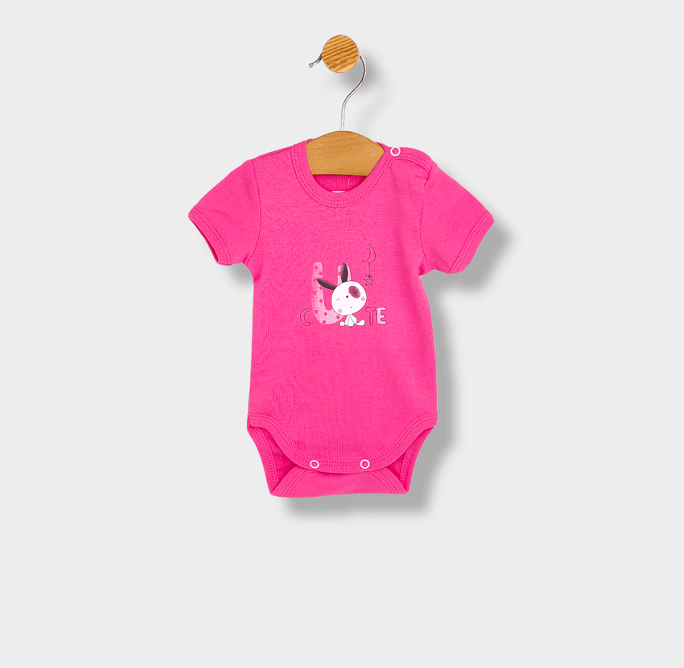 Set de 3 body-uri Rainy Cute roz 56-74 cm