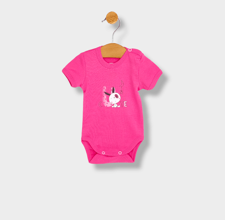 Set de 3 body-uri Rainy Cute roz 56-74 cm