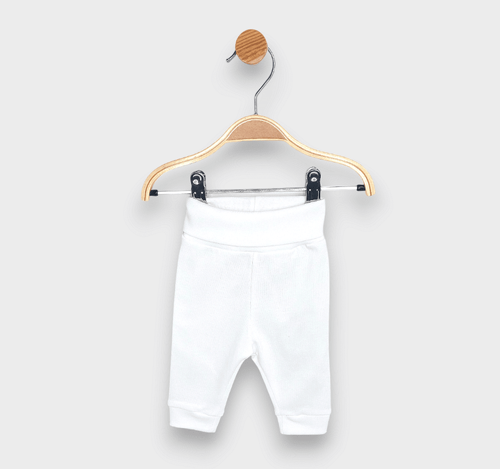 Rainy Set de 2 perechi de pantalonași cu talie pliabilă, 56–74 cm, kiwi/alb