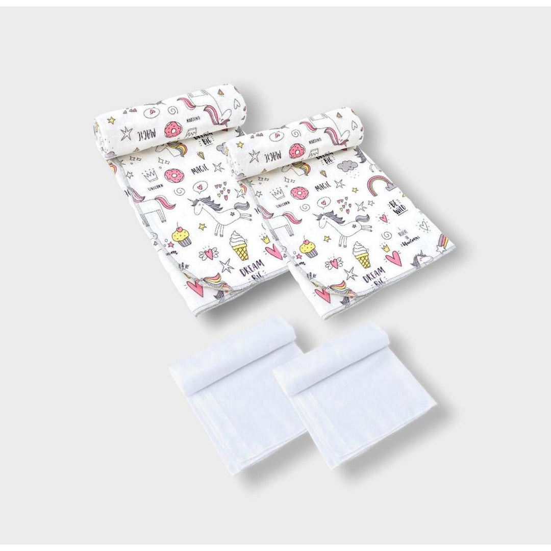 Rainy Set scutece din bumbac pentru bebeluși finet și finet subțire (tulle) Magic Unicorn