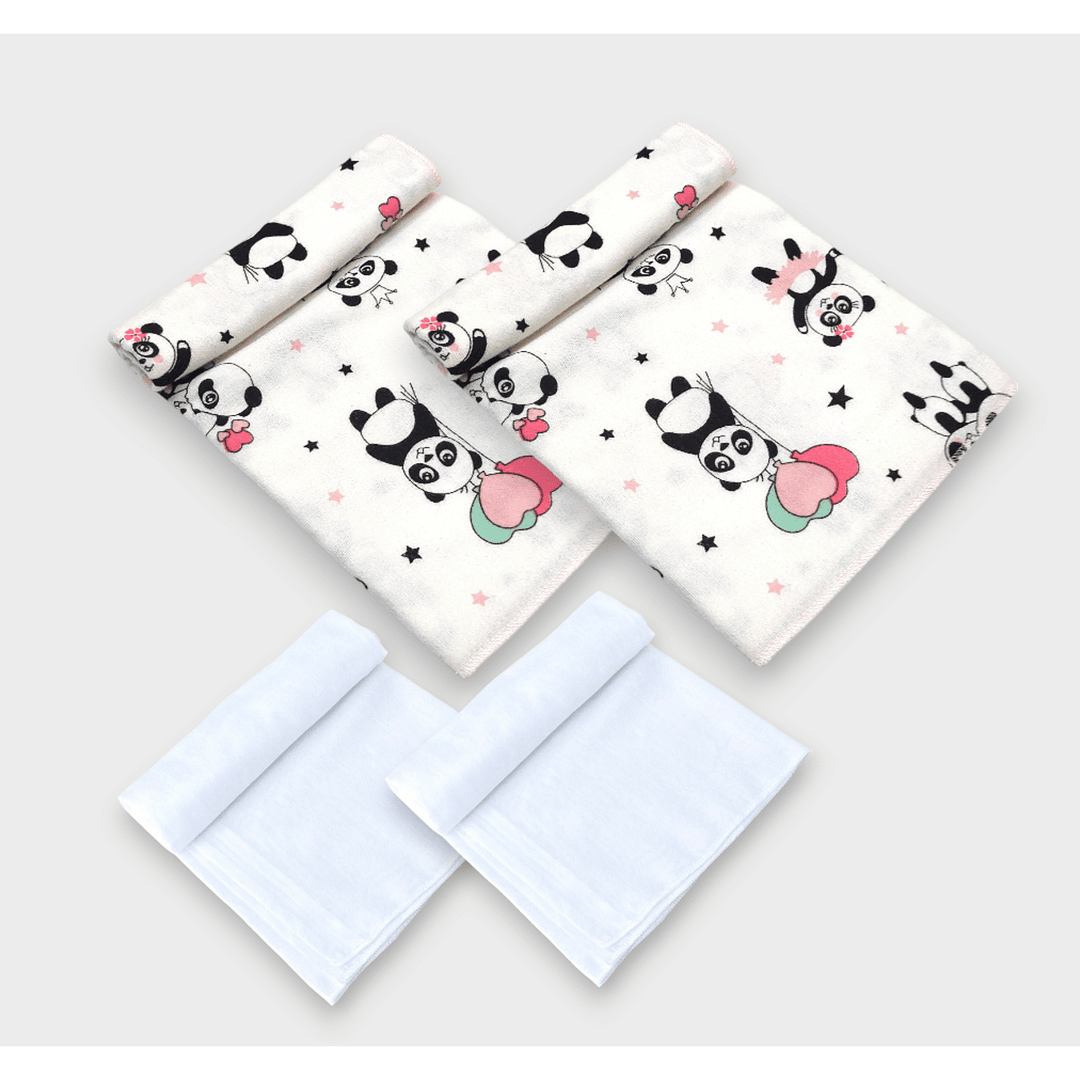 Rainy Set scutece din bumbac pentru bebeluși finet și finet Panda roz