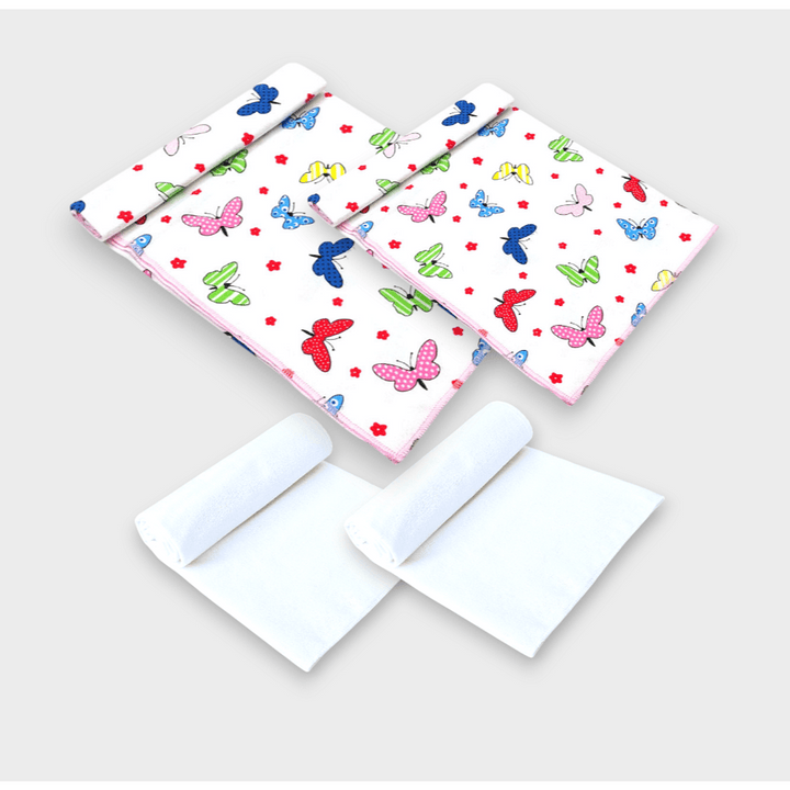 Set scutece de bumbac pentru bebeluși Rainy, finet și finet, model fluturi colorați