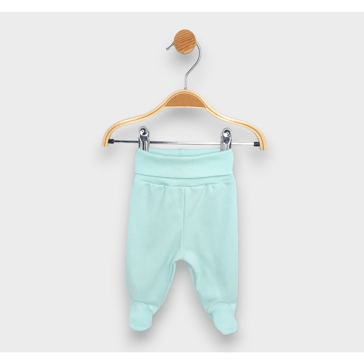 Rainy Set salopete cu botosei, 2 bucăți, cu betelie întoarsă, 48 - 68 cm. Ursuleți gri Baby / verde mentă