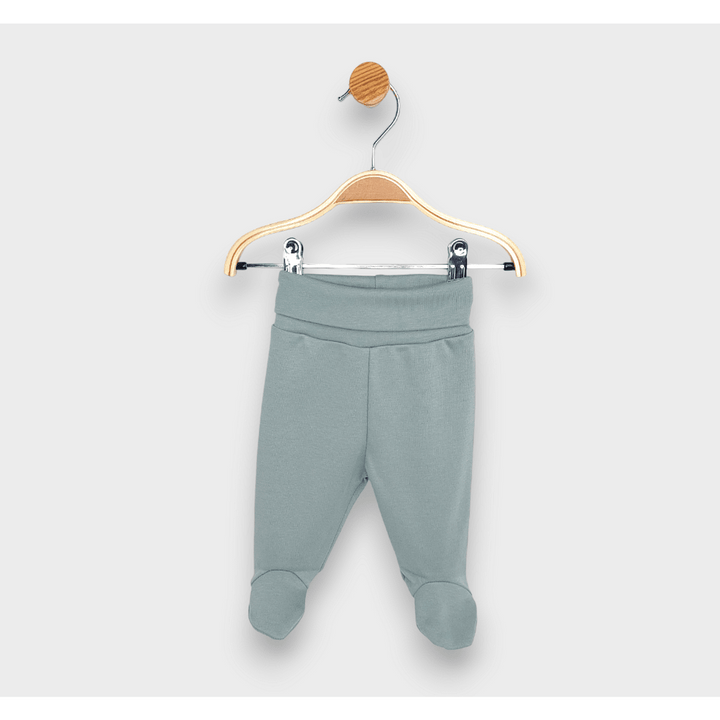 Rainy Set pantaloni cu botosei 3 piese cu betelie întoarsă 48 - 68 cm. albastru/albastru ocean/verde lapte