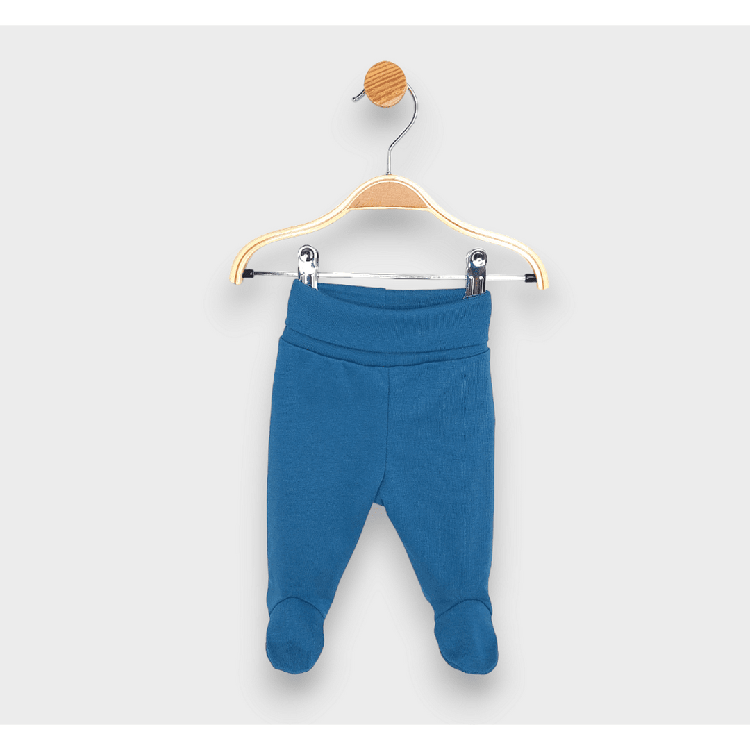 Rainy Set pantaloni cu botosei 3 piese cu betelie întoarsă 48 - 68 cm. albastru/albastru ocean/verde lapte