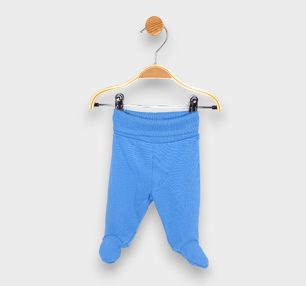Set de pantalonași cu botoșei scurți Rainy, 3 piese, cu talie pliabilă, 56 - 62 cm, alb/albastru/albastru închis