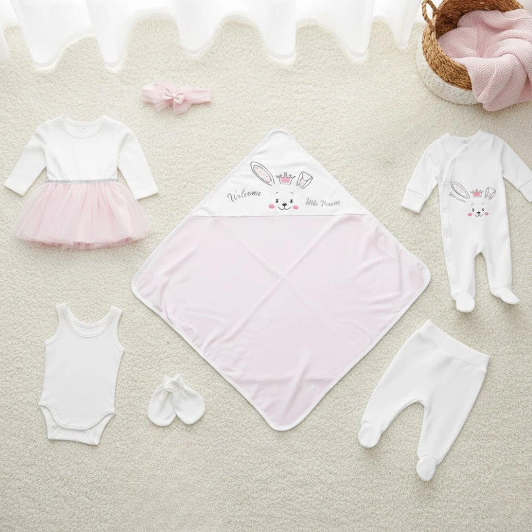 Set pentru ieșirea din maternitate Rainy, 7 piese. Welcome little princess
