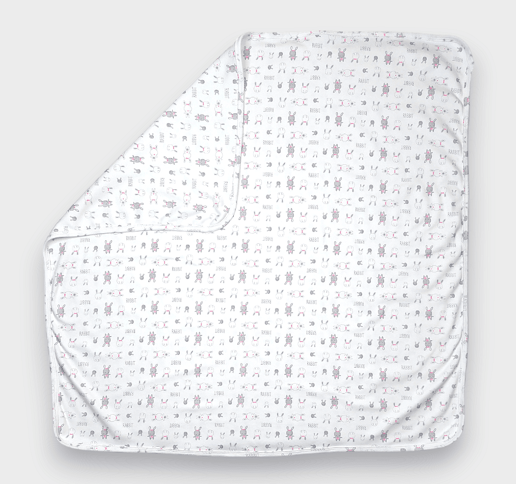 Rainy Scutec de vară pentru bebeluși Iepurași gri 85x85 cm.