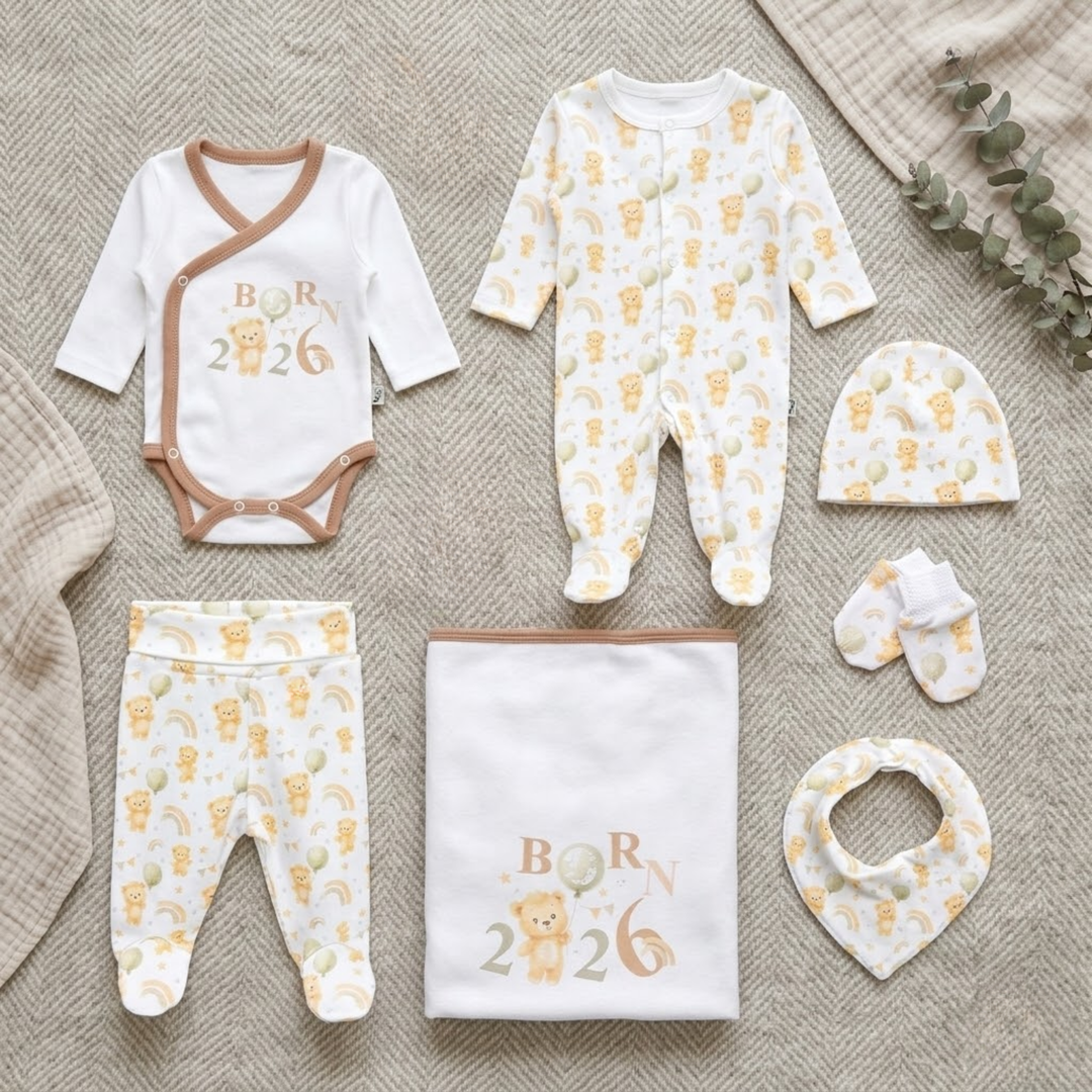 Rainy Set bebeluș pentru externare 7 piese Born 2026