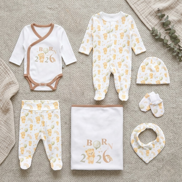 Rainy Set bebeluș pentru externare 7 piese Born 2026