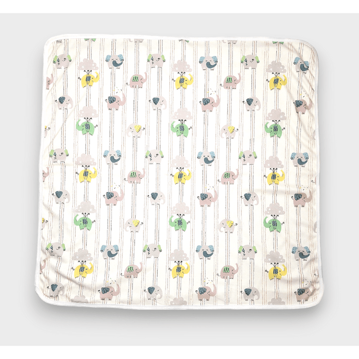 Rainy Premium Păturică pentru bebeluși 85x85 cm. Elefanți verzi, vară