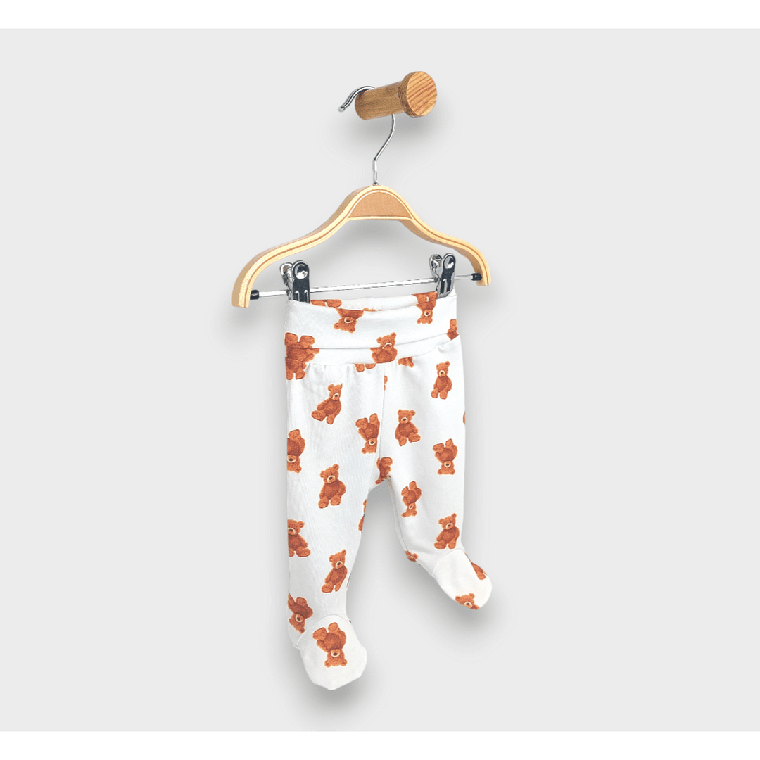 Rainy Premium Pantaloni cu botoșei pentru bebeluși cu bandă elastică reversibilă Bears 48 - 74 cm.
