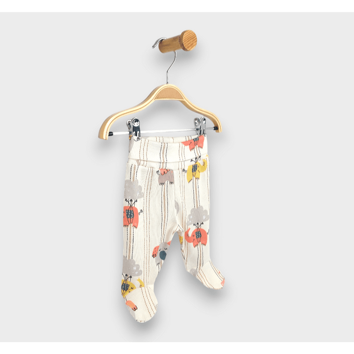 Rainy Premium Pantalonași cu botoșei pentru bebeluși cu talie pliabilă cu elefanți, 48–74 cm, culoare piersică