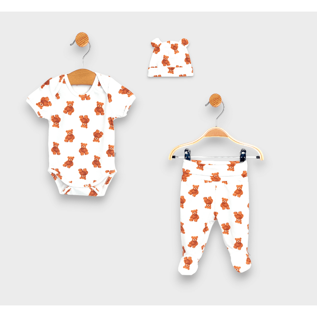 Set pentru bebeluși Rainy Premium, 3 piese, Bears, 56-74 cm.