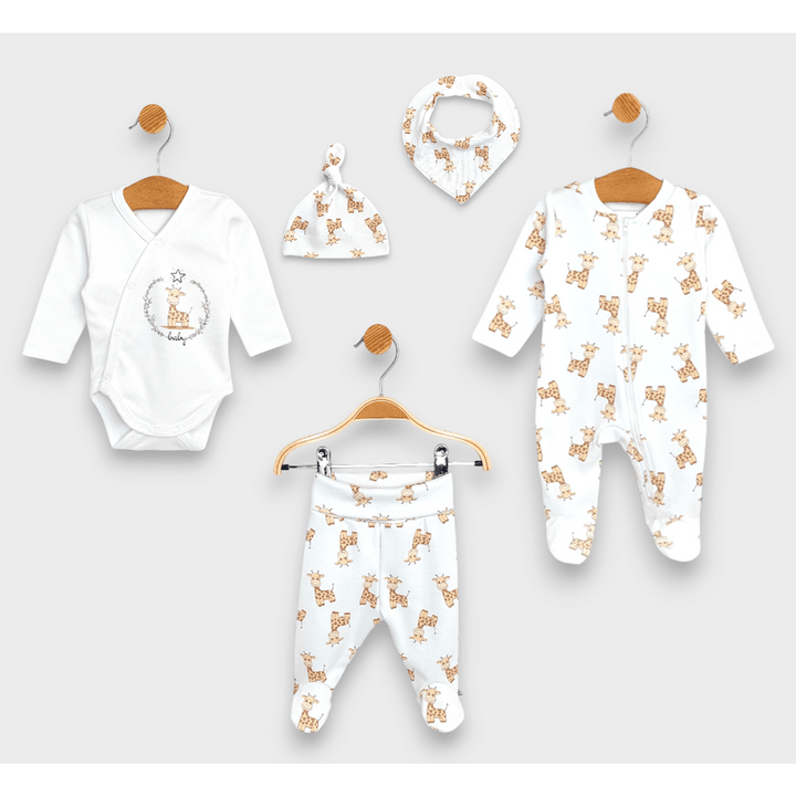 Set pentru bebeluși Rainy Premium din 5 piese Girafă 48-62 cm.